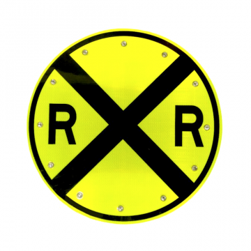 30" Solar Flashing Railroad Sign
